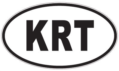 KRT - 3 Letter Initials Oval Sticker