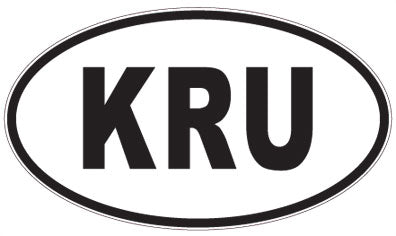 KRU - 3 Letter Initials Oval Magnet