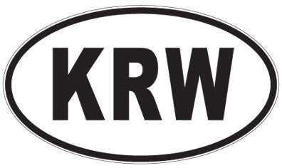 KRW - 3 Letter Initials Oval Magnet