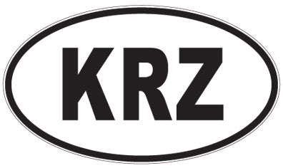 KRZ - 3 Letter Initials Oval Magnet