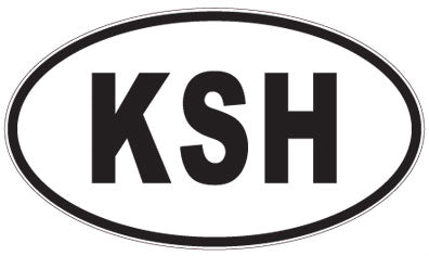 KSH - 3 Letter Initials Oval Sticker