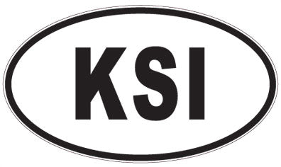 KSI - 3 Letter Initials Oval Sticker