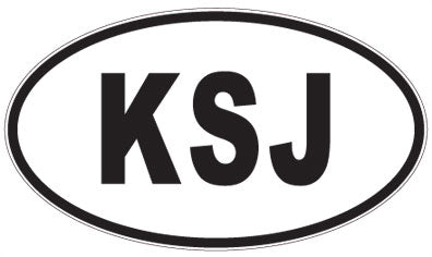 KSJ - 3 Letter Initials Oval Sticker