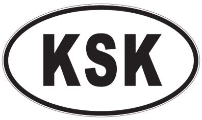 KSK - 3 Letter Initials Oval Sticker