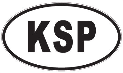 KSP - 3 Letter Initials Oval Sticker