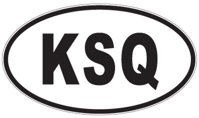 KSQ - 3 Letter Initials Oval Magnet