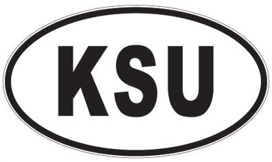 KSU - 3 Letter Initials Oval Sticker