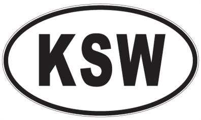 KSW - 3 Letter Initials Oval Magnet