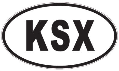 KSX - 3 Letter Initials Oval Sticker