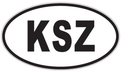 KSZ - 3 Letter Initials Oval Sticker