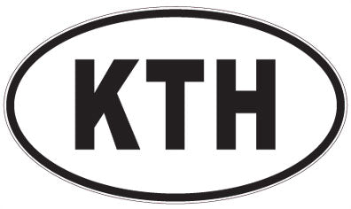 KTH - 3 Letter Initials Oval Magnet