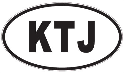 KTJ - 3 Letter Initials Oval Magnet
