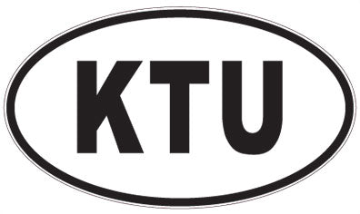 KTU - 3 Letter Initials Oval Sticker