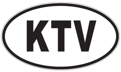 KTV - 3 Letter Initials Oval Sticker