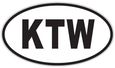 KTW - 3 Letter Initials Oval Sticker