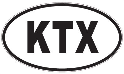 KTX - 3 Letter Initials Oval Sticker