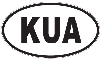 KUA - 3 Letter Initials Oval Magnet