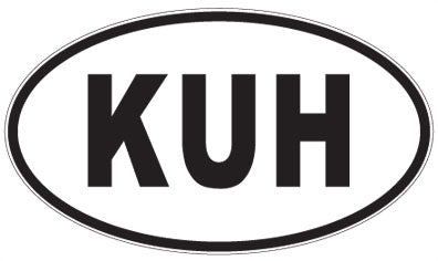 KUH - 3 Letter Initials Oval Magnet