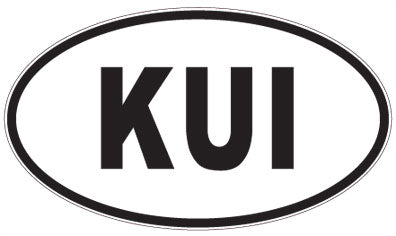 KUI - 3 Letter Initials Oval Magnet