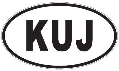 KUJ - 3 Letter Initials Oval Magnet