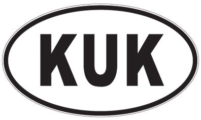 KUK - 3 Letter Initials Oval Sticker