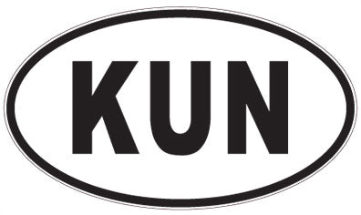 KUN - 3 Letter Initials Oval Sticker