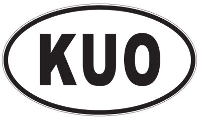 KUO - 3 Letter Initials Oval Sticker