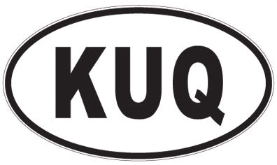 KUQ - 3 Letter Initials Oval Sticker