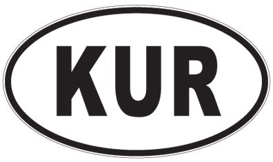 KUR - 3 Letter Initials Oval Sticker
