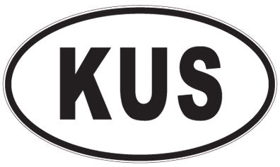 KUS - 3 Letter Initials Oval Sticker