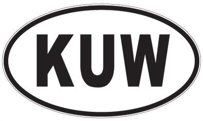 KUW - 3 Letter Initials Oval Sticker
