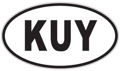 KUY - 3 Letter Initials Oval Magnet