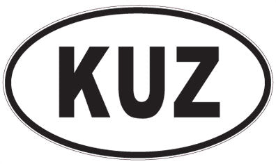 KUZ - 3 Letter Initials Oval Magnet