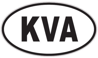 KVA - 3 Letter Initials Oval Sticker
