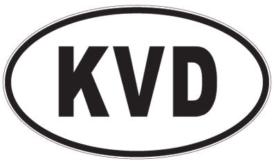KVD - 3 Letter Initials Oval Sticker