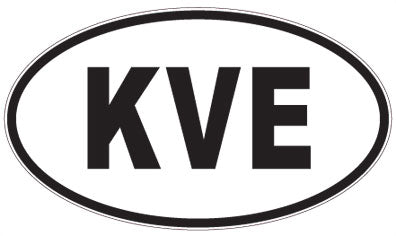 KVE - 3 Letter Initials Oval Sticker