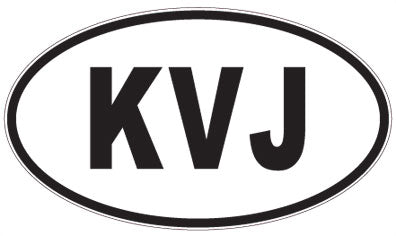 KVJ - 3 Letter Initials Oval Sticker