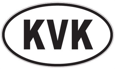 KVK - 3 Letter Initials Oval Sticker