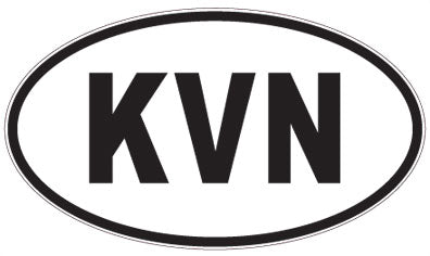 KVN - 3 Letter Initials Oval Magnet
