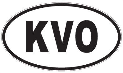 KVO - 3 Letter Initials Oval Sticker