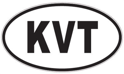 KVT - 3 Letter Initials Oval Sticker
