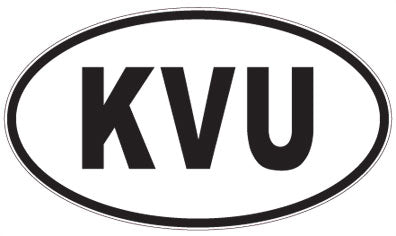 KVU - 3 Letter Initials Oval Sticker