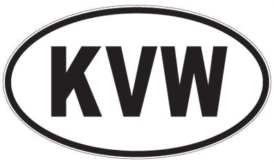 KVW - 3 Letter Initials Oval Sticker