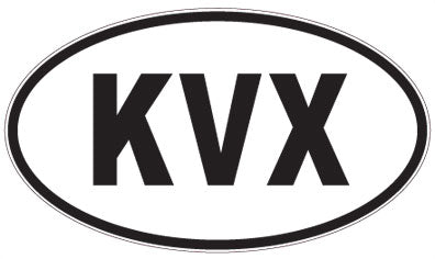 KVX - 3 Letter Initials Oval Sticker