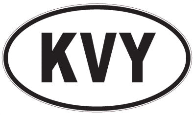 KVY - 3 Letter Initials Oval Magnet