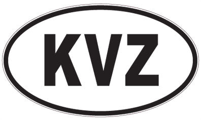 KVZ - 3 Letter Initials Oval Sticker