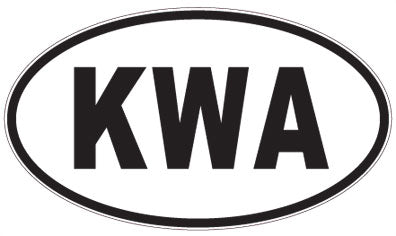 KWA - 3 Letter Initials Oval Sticker