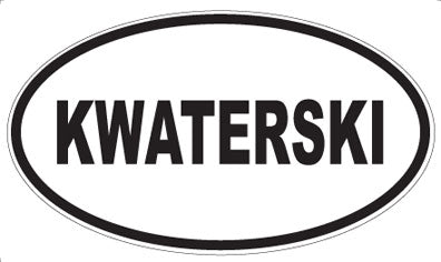 KWATERSKI - Oval Sticker