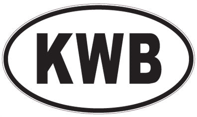 KWB - 3 Letter Initials Oval Sticker