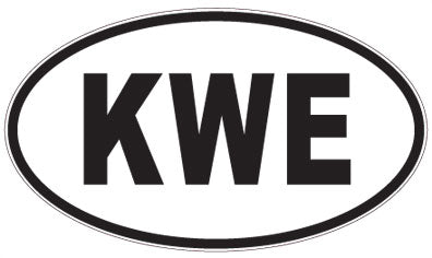 KWE - 3 Letter Initials Oval Sticker